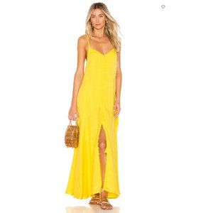 Mara Hoffman Diana Maxi Dress L Button Front Yellow